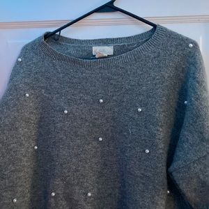 Grey Sweater w/ pearls